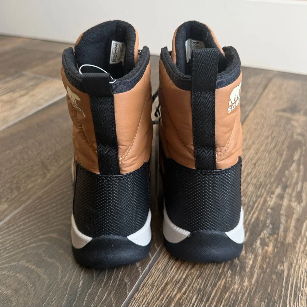 Sorel Girls’ Whitney II Elk/Black Short Lace Up Waterproof Boots—2